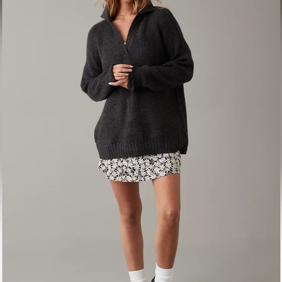 aerie Sweaters - Aerie Ribbed Knit Pull Over Collared Sweatshirt Size XS